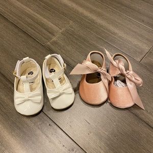 Two pair of Size 2c baby dress shoes for special occasion